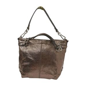 Coach 2011 Madison Metallic Leather Satchel Silver Hardware Rosy Bronze F17165